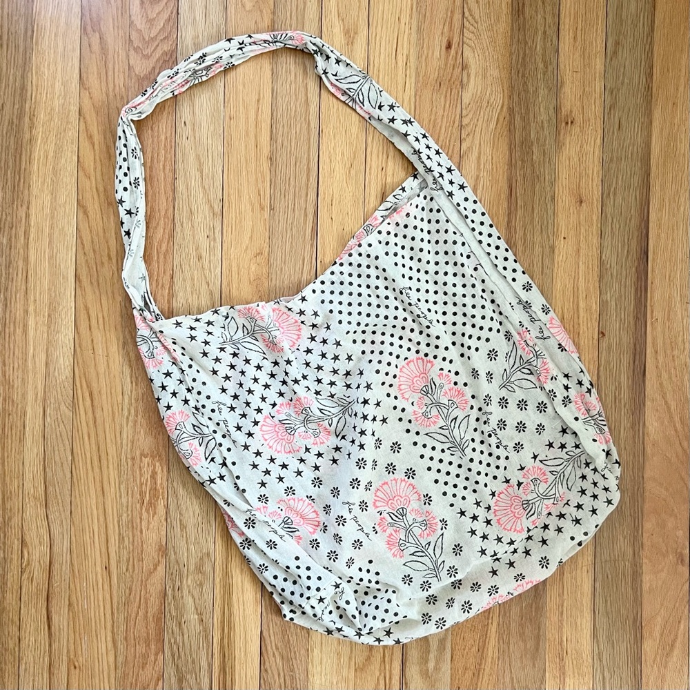 Free people Cotton Boho Floral Polka Dot Reusable Tote Bag